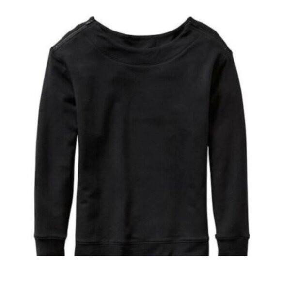 Athleta Studio Zip Boatneck Casual Top Zip Shoulder Details Size Small Tall - Picture 2 of 14